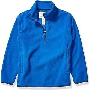 Boys Toddlers' Polar Fleece Quarter-Zip Pullover Jacket Blue Sz 4T NEW